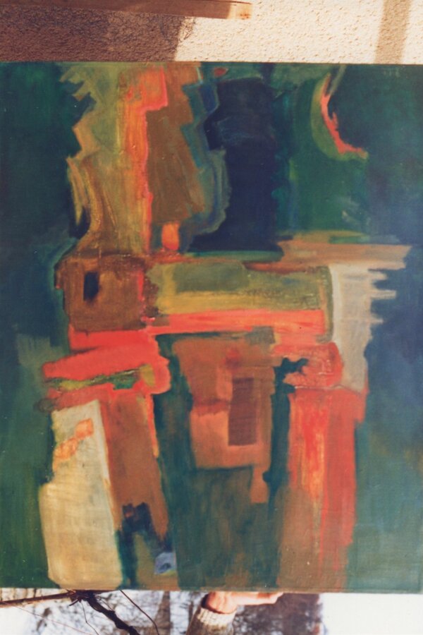 Josef Krejčiřík, Zbytky Nejnyho stolce, 1992–93, olej, 115×94